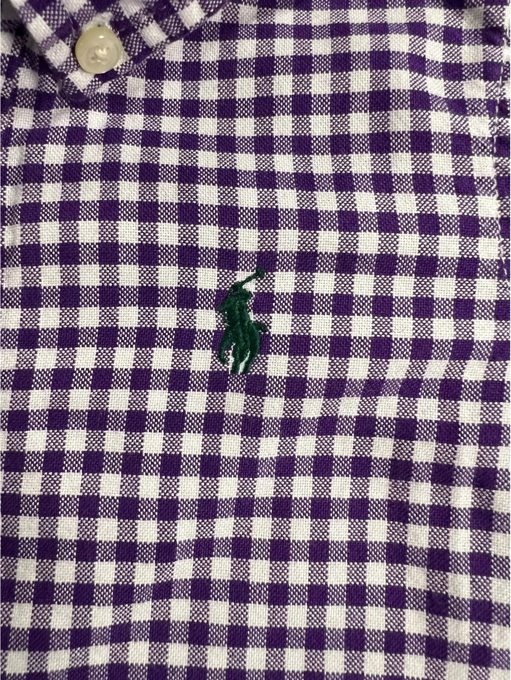 Ralph Lauren Baby Boys' Purple Gingham Button-Down Dress Shirt 100% Cotton 12M